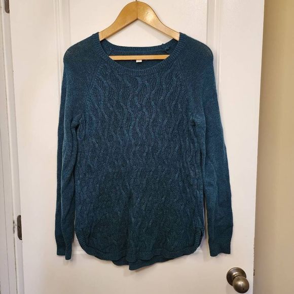 Sonoma Women's Pullover Sweater Long Sleeve Round Neck Teal Blue Size Medium - Picture 1 of 5
